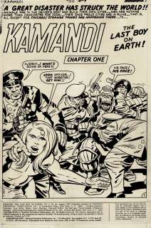D. Bruce Berry , Jack Kirby - kamandi #20 p 1 splash (kamandi, cops, & gorilla-man! ) 1974