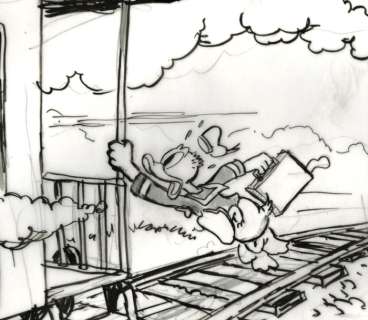 Tony Fernandez, Disney Artist | Donald Duck is inspired by Claude Monet - Original Preliminary Sketch - Tony Fernandez Signed | Catawiki