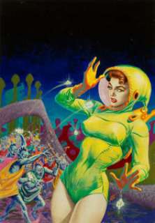 Kelly Freas (American, 1922-2005)
 Alternate Universe, Super-Science Fiction cover, August 1957
 Acrylic on board
 13 x ... | Heritage