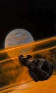  - Chris Foss (British, b. 1946)
 The Wrong End of Time paperback cover, 1973
 Acrylic on board
 13 x 8-1/4 in.
 Initialed ...