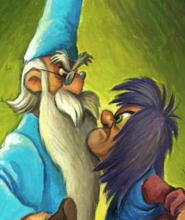 Joan Vizcarra | Merlin & Madame Mim [The Sword in The Stone] - Original Painting - Joan Vizcarra - Acrylic Art | Catawiki