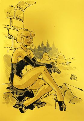 TATIANA K STRIGOI - EDITION SPECIALE - DÉDICACÉ PAR FELIX MEYNET : TATIANA EN ROBE NOIRE | Pulp’s