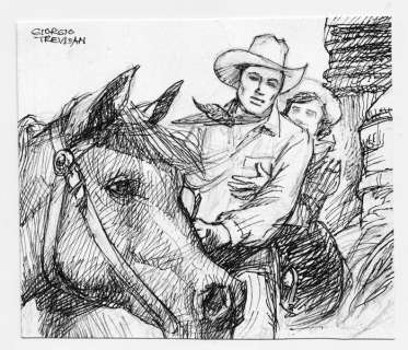 Aurelio Galleppini | Tex - G. Trevisan vignetta sostituita RARA - Page volante - Exemplaire unique | Catawiki