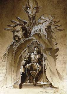 Anthony Jean | La Licorne, dessin original grand format à l’encre de chine et à l’aquarelle réalisé pour une lithographie. | Septimus