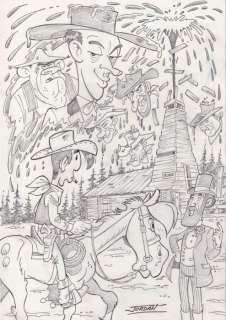 Jordan, Julian | Jordan, Julian - Original drawing - Lucky Luke - The Shadow of the Derricks | Catawiki