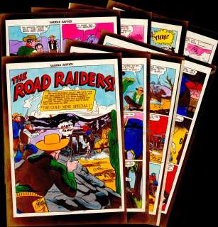 Ash | Ash - THE ROAD RAIDERS!, SADDLE JUSTICE #4, 8 Pg
 Silver Printed Story (Sum 1948) | Russ Cochran