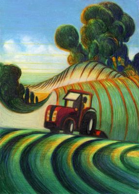 Lorenzo Mattotti | Trattori II, Progetto Carraro Cultura, 2025 | Philippe Labaune Gallery