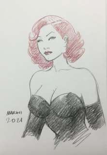 Marini, Enrico | Marini, Enrico - Dessin original couleur - Noir Burlesque - Caprice - (2021) | Catawiki