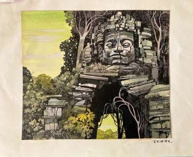 Sergio Toppi | Sergio Toppi - Rovine Maya - Illustrazione originale - Page volante | Catawiki