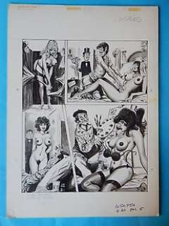 Mario Cubbino | La Giraffa n. 10 - Mario Cubbino - Tavola Originale x rivista erotica - Page volante - Exemplaire unique - (1972) | Catawiki