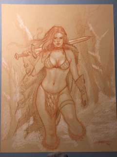 Luca Strati | Luca Strati original artwork â€œRed Sonja in the snowâ€ (2021) | Catawiki