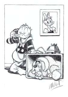 Millet | . Donald, Daisy Duck - Millet - Original Drawing - EO | Catawiki