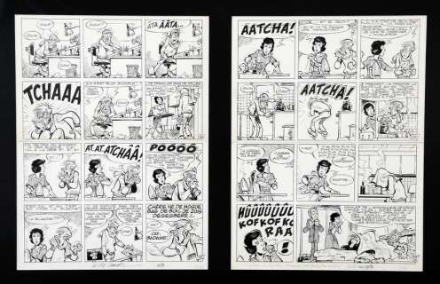 Lambil | Pauvre Lampil,Â ensemble de deux planches Ã  l'… | Millon