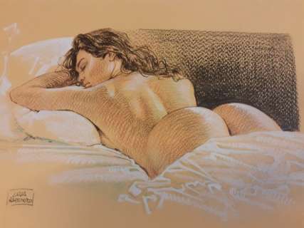 Luca Raimondo | Luca Raimondo " Omaggio a Druuna " - Illustrazione originale firmata - Page volante - Exemplaire unique - (2022) | Catawiki