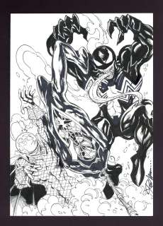 Spider-Man (Miles Morales) vs. Venom and Mysterio Sketch by Ron Williams | mycomicshop.com