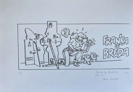 Kuijpers, Henk | Kuijpers, Henk - Originele tekening in inkt - Franka in Breda - voor Franka Magazine 21 - (2019) | Catawiki