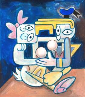 Tony Fernandez, Disney Artist | Donald & Daisy inspired by Picasso’s Art - Original Acrylic Art - Tony Fernandez Signed | Catawiki