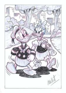 Millet | Daisy and Donald Duck - Original Drawing | Catawiki