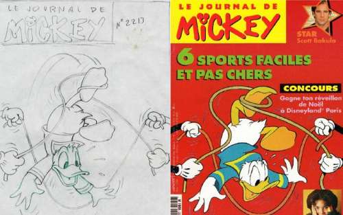 Patrice Croci | Le Journal de Mickey - Dessin original - Projet de couverture du Journal de Mickey numéro 2213 - Page volante - (1994) | Catawiki