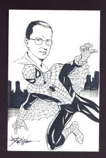 Spider-Man and Steve Ditko Sketch by Ron Williams | mycomicshop.com