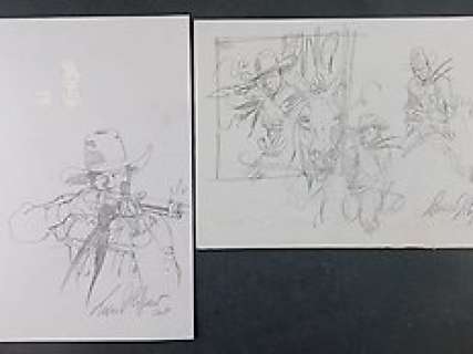 Lucio Filippucci | Tex - Lucio Filippucci - 2x Studi originali "Tex in Azione" - Firmati - Page volante - Exemplaire unique - (2017) | Catawiki