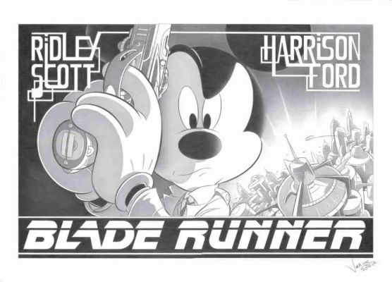 Mickey Mouse as Harrison Ford in “Blade Runner” | Corner4art