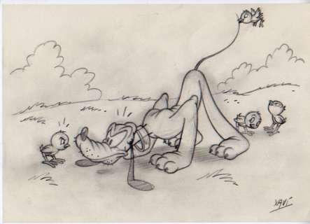 Xavi (Xavier Vives Mateu) | Mickey Mouse - PLUTO, meeting new friends - Original Signed Painting by Xavi - (2020) | Catawiki