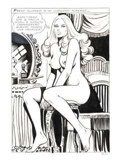 Birago Balzano | Zora la Vampira n. 23 - Birago Balzano - Tavola Originale Full Page "La voglia di sangue" - Page volante - Exemplaire unique - (1973) | Catawiki