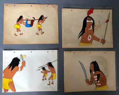 Hergé | Tintin - Ensemble de 4 celluloides de dessin animé - L’oreille cassée | Catawiki