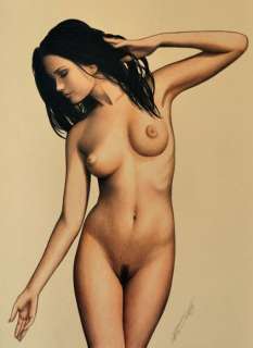 Rene Prudlo | René Prudlo - Dessin original érotique signé - Nu féminin - Format: 21,3 x 30,2 cm. - (2017) | Catawiki