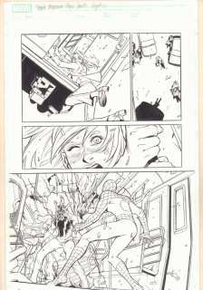 Norman Lee, Patrick Scherberger - marvel adventures spider-man #? P. 17 - spidey vs. Electro - 2000s signed
