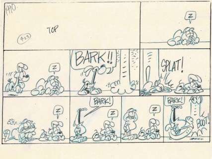 Jim Davis | Garfield - Original ’Sunday’ comic Art - Preliminary - (1990) | Catawiki