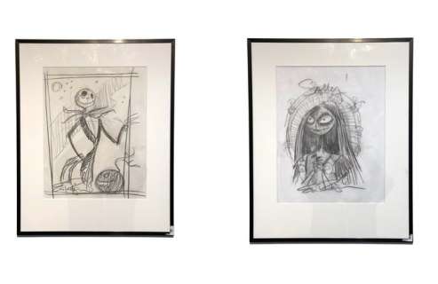 Eric Robison | Eric Robison - two original pencil prelims - Jack Skellington & Sally - framed - EO - (1998) | Catawiki