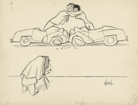 Chaval | Ne bougez plus - Encre de Chine sur papier | Huberty Breyne Gallery