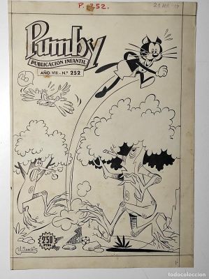 PORTADA ORIGINAL A PLUMILLA PUMBY Nº 252 - J. SANCHIS - CON ESTUDIO DE COLORES | todocoleccion (Buy It Now)