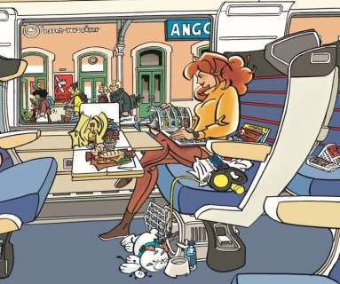 Kuijpers, Henk | Franka - Originele tekening Veilingprent 2022 "ZO... LEKKER LEZEN !" - Départ d’Angoulême - (2022) | Catawiki