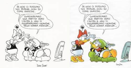 Silvia Ziche - Topolino I TL 3020-00 - Silvia Ziche - illustrazione originale "Che aria tira a... Paperopoli" - firmata - 21 x 29,5 cm - (2013)