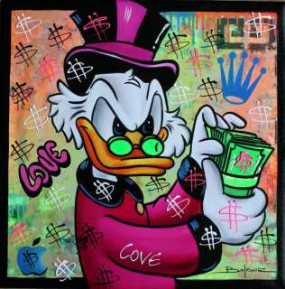 Brisan Gabriel | Mr. Duck - Just Counting - Signed Original Acrylic on canvas by Brisan Gabriel - 50 x 50 cm (2022) | Catawiki