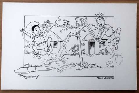 Paul Geerts | Suske en Wiske - Originele tekening - "De pompenplanters" - Page volante | Catawiki