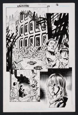Cam Smith, Chris Batista | Original Art from Hawkman #48 (2006) Page 16 Pencils by Chris Batista, Inks by Cam Smith | mycomicshop.com (Buy It Now)