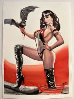 Heijink, John | Vampirella - John Heijink - Originele tekening in kleur - Vampirella - Page volante - Exemplaire unique - (2022) | Catawiki