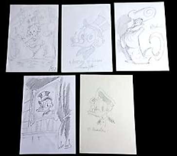 Fabio Celoni, Luciano Gatto, Valerio Held, Maurizio Amendola, Gigi Piras - Topolino - 5 disegni originali firmati da Amendola, Celoni, Gatto, Held, Piras: Zio Paperone - (2013/2016)