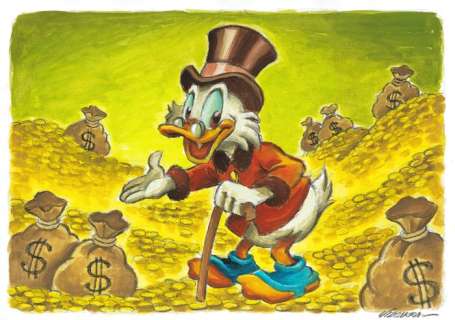 Joan Vizcarra | $crooge McDuck’s Wealth - Carl Barks Tribute - Original Painting - 50 x 35 cm - Joan Vizcarra - Acrylic Art - Original Artwork - No Reserve! | Catawiki