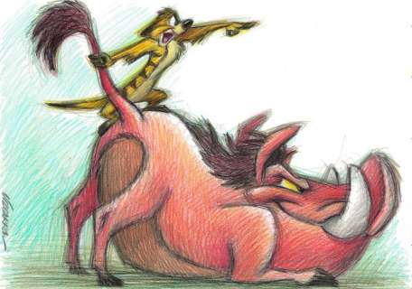 Joan Vizcarra | The Lion King: Timon and Pumbaa - Original Drawing - Joan Vizcarra - Pencil Art - Original Artwork | Catawiki