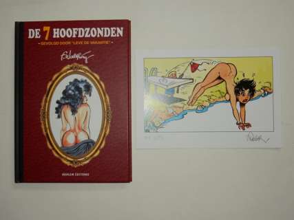Walthéry, François | Walthéry - Natasja - De 7 hoofdzonden - Luxe met originele tekening + prentje - Hors Commerce: 15 ex. - Gesigneerd - Cartonné - EO - (2022) | Catawiki