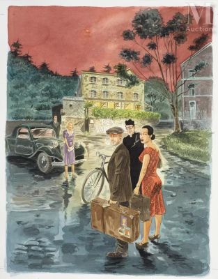 RAIVES, Guy (né en 1959) & WARNAUTS, Éric (né en 1960) - Lot 164 - Les temps nouveaux, Tome 1, Le retour, illustration originale de couverture.