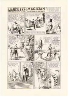 Phil Davis Mandrake the Magician Sunday Comic Strip Original Art dated 4-18-37 (King Features Syndicate, 1937). -