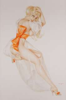 ALBERTO VARGAS (American, 1896-1982) Vargas Girl, Playboy illustration, page 159, December 1969 Watercolor on -