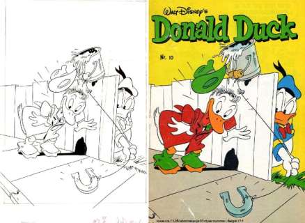 Plijnaar Wilbert | Donald Duck 10 - Original Cover Drawing by Plijnaar Wilbert - Page volante - (1977) | Catawiki