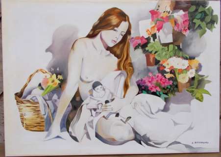 Alessandro Biffignandi | Alessandro Biffignandi - illustrazione originale "La Bella e la Bambola" + CoA - Page volante - Exemplaire unique | Catawiki